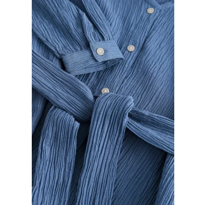 Abbildung von Next Regular FIT Textured Crinkle Coverup Blusenkleid, Damen, Größe: 40, Blue