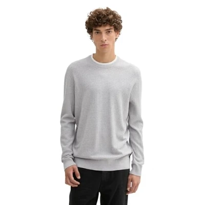 Abbildung von TOM Tailor Denim Strickpullover, Herren, Größe: Small, Light stone grey melange