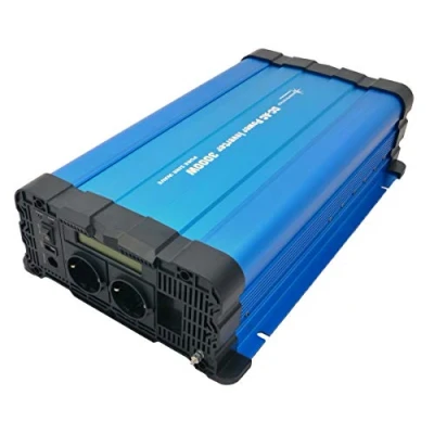 Abbildung von SOLARTRONICS Spannungswandler FS3000D 24v 3000 Watt mit Display Wechselrichter auf 230v Reiner Sinus LiFePO4/Lithium, Blei , Gel oder AGM Batterie kompatibel USB Fernbedienung optional