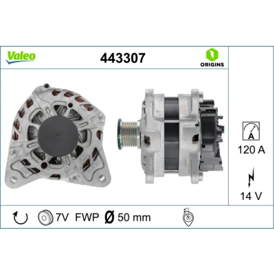 Abbildung von Lichtmaschine VALEO 443307