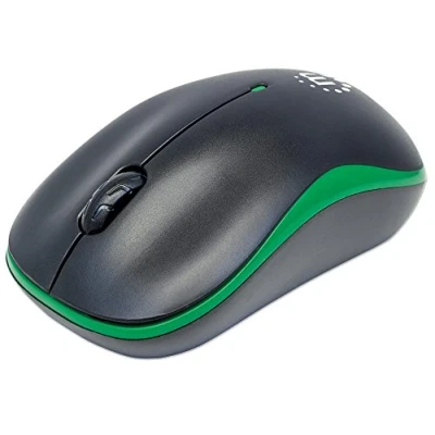 Abbildung von Manhattan 179393 Success Wireless Maus (USB optisch drei Tasten plus Mausrad 1000 dpi) schwarz/grün