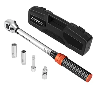 Abbildung von ATsafepro Drehmomentschlüssel Auto 3/8&quot; 10 60Nm, Motorrad &amp; Fahrrad Set,Zündkerzenschlüssel 14mm 16mm, ± 3% Genauigkeit Klein 72 Zahn umgekehrter Ratschenkopf