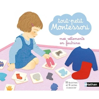 Abbildung von Mes vêtements en feutrine: Contient : 18 feutrines, 9 cartes à associer, 1 livret parent