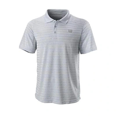 Abbildung von Wilson Herren Poloshirt, STRIPE POLO, Polyester, Hellgrau (Rocket) / Weiß, Größe XL, WRA789701XL