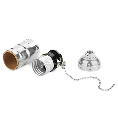 Abbildung von Zerodis Vintage Lampenfassung, E27 Aluminium Edison Retro Elegant Industrie Wandanhänger Deckenmontage Ständer Schreibtisch Tischleuchte Lampensockel Fassung Beleuchtungsschraube(Silber)