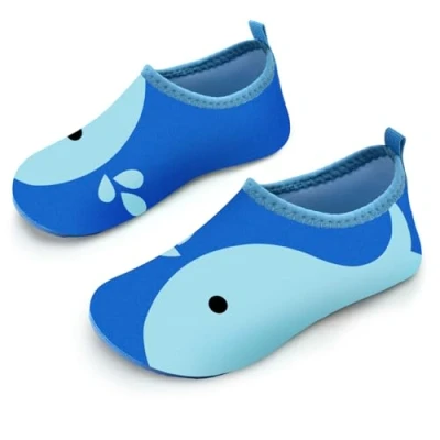 Abbildung von Badeschuhe Strandschuhe Schwimmschuhe Wasserschuhe Junge Baby Aquaschuhe Schnell Trocknend Barfuss Schuh für Kinder Beach Pool（Walfisch Hellblau 22/23）