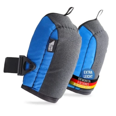 Abbildung von LauterSchutz® LIGHT Knieschoner für komfortabeles Arbeiten auf Knien Haushalt, Renovieren, Garten, Fliesenleger &amp; Laminat mit Anti Rutsch Beschichtung und größenverstellbarem Verschluss