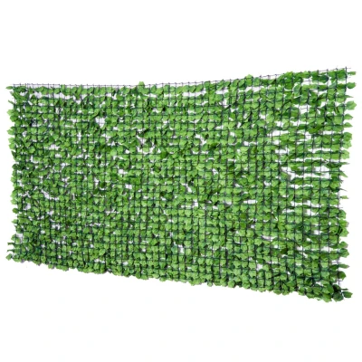 Abbildung von Outsunny Balkonsichtschutz Künstliche Hecke Sichtschutzhecke Terrasse Wanddekoration Hellgrün (Sichtschutzhecke, 1 St., Wanddekoration) L300 x H150cm