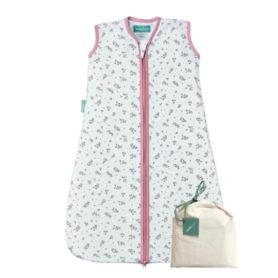 Abbildung von molis&amp;co. Baby schlafsack. 0.5 TOG. Größe: 60 cm (0 Monate). Ideal für den Sommer. Bloom Pink. 100% Baumwolle (OEKO TEX 100).