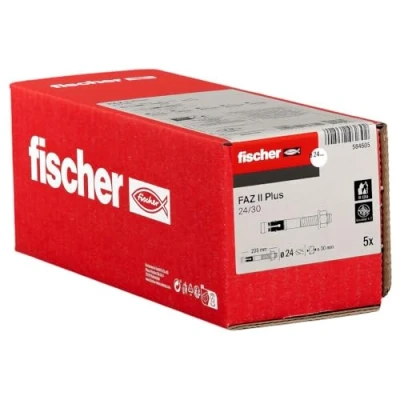 Abbildung von fischer Bolzenanker FAZ II Plus 24/30 gvz, Schwerlastanker mit hoher Tragfähigkeit, Ankerbolzen für Befestigungen schwerer Lasten und Stahlkonstruktionen, Seismik &amp; ETA Zulassung