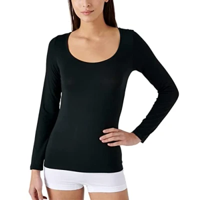 Abbildung von Damart Damen Tee Thermolactyl Invisible T Shirt, Schwarz, S