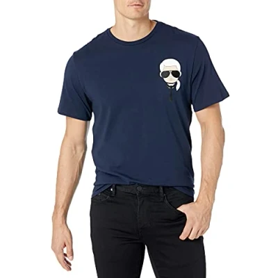 Abbildung von Karl LAGERFELD Herren Klassisches Caharacter T Shirt, Navy, Mittel