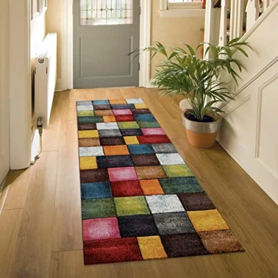 Abbildung von Paco Home Teppich &quot;Smaragd 753&quot;, rechteckig, Kurzflor, 3D Design, mit Karo Muster, auch als Läufer erhältlich