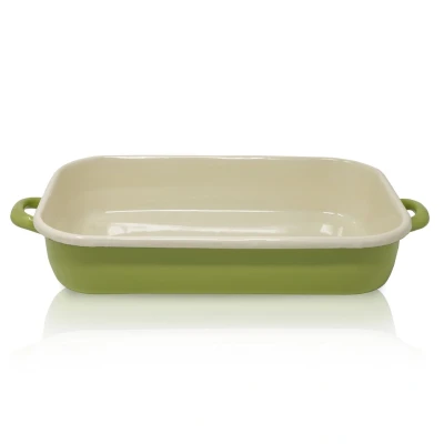 Abbildung von Krüger Vierkantpfanne Juist 36 cm, Emaille, grün