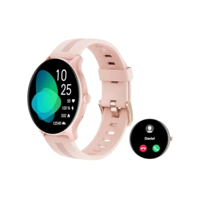 Abbildung von HUAKUA Smartwatch mit Telefonfunktion,Smartwatch für Damen Herren Bluetooth Anrufe Fitnessuhr SpO2 Überwachung Pulsuhr Schlafmonitor Schrittzähler Nachricht Erinnerung