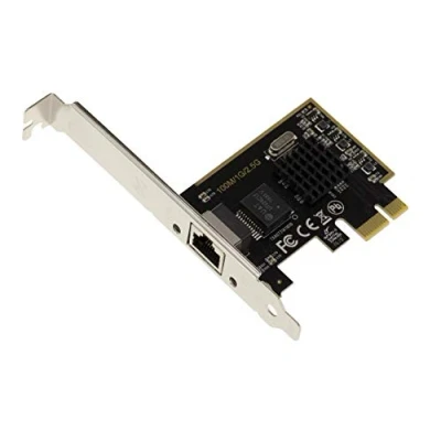 Abbildung von KALEA INFORMATIQUE PCIe 2.5 Gigabit Ethernet 10 100 1000 1G 2.5G Netzwerk Controller Karte mit RJ45 Anschluss und Realtek RTL8125 Chipsatz.