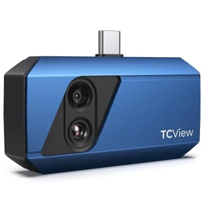 Abbildung von TOPDON TC001 Plus Wärmebildkamera Android, 512x384 TISR Auflösung mit Visueller Kamera, 20C 550C Temperaturbereich, 25Hz Bildfrequenz, Dual Objektiv Wärmebildkameras für Smartphone,Tablet und PC