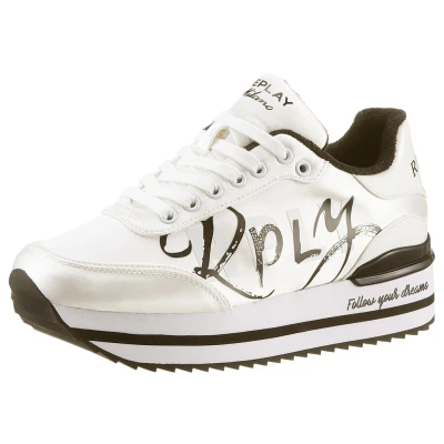 Abbildung von Replay Plateausneaker &quot;NEW PENNY EMERY&quot;, Schriftzug &quot;Follow your dreams&quot;, Freizeitschuh, Halbschuh, Schnürschuh