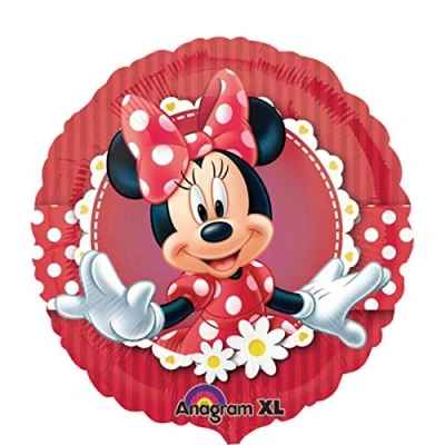 Abbildung von Füllen Sie die Ballonfolie Minnie Maus rot weiß selbst