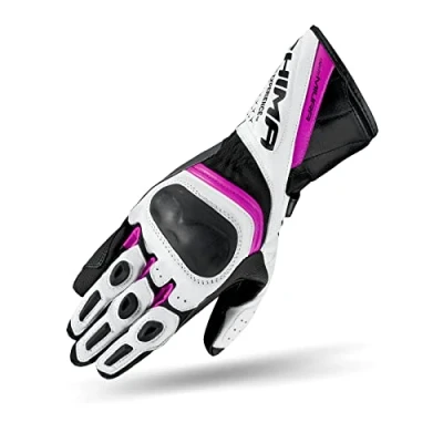 Abbildung von SHIMA Miura Motorradhandschuhe Damen Touchscreen, Sommer, Sport Leder Handschuhe mit Carbon Knöchelprotektor, Handflächen und Fingerschieber, Verstärkte Handfläche (Rosa, XS)
