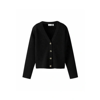 Abbildung von Name it Langarm Strickjacke für Kinder, Größe: 134/140, Black