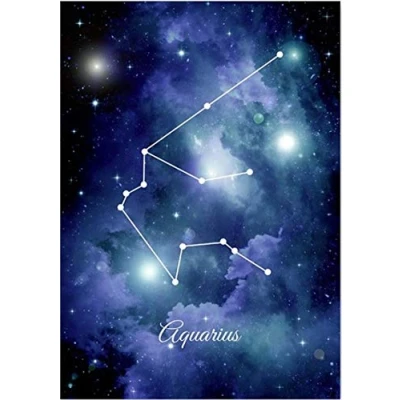 Abbildung von 5D Diamond Painting Kit für Erwachsene DIY Diamant Bilder Zwölf Sternbilder Wassermann Strass Stickerei Cross Stitch Malerei Home Wall Büro Décor Round Drill,16x20inch/40x50cm
