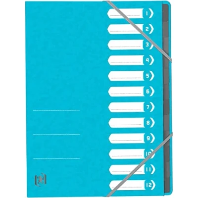 Abbildung von 12 x Oxford Ordnungsmappe Top File+ A4 Fächer 390g hellblau