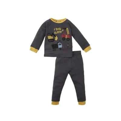 Abbildung von DeFacto Schlafanzüge für Baby Jungen, Pyjama Bekleidungssets Jungen Gemütliche Nachtwäsche die Kleinen Helden,Anthra,6 9 Monate
