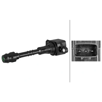 Abbildung von HELLA 5DA 358 101 641 Zündspule 3 polig Kerzenschachtzündspule NISSAN: Almera II Schrägheck, Primera Limousine, Tino