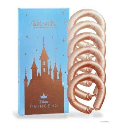 Abbildung von Disney x Kitsch Heatless Flexi Rods 6 Stück Satin, keine Hitze, Lockenwickler für Blowout Locken und kurzes Haar
