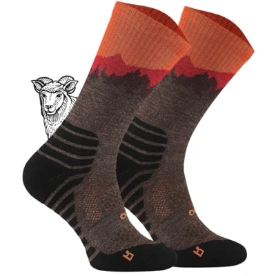Abbildung von TODO BP LIGHT Dünn Merino Wandersocken für Herren, Damen,Trekking Socken, Atmungsaktiv, 55% Merinowolle Blend Funktionssocken, Outdoor (Falcon Desert Sun, 39 42)