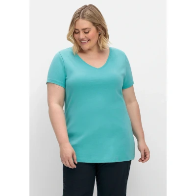 Abbildung von Sheego Tshirt basic, Damen, Größe: 44/46, Aqua