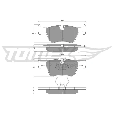 Abbildung von TOMEX brakes TX 16 86 Bremsbelagsatz Hinterachse BMW: 3 Touring, 1 Schrägheck, Limousine