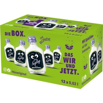 Abbildung von Kleiner Feigling Das Original (12 x 20ml) Feinster Vodka mit fruchtigem Feigenaroma Der kultige Party Schnaps für jede Feier Frech, fruchtiger Shot 15 % Vol.