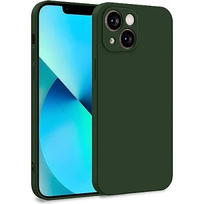 Abbildung von MyGadget Hülle kompatibel mit iPhone 13 Mini Zweilagige Handyhülle Kameraschutz Cover Innenfutter &amp; Silikon außen Olive Grün