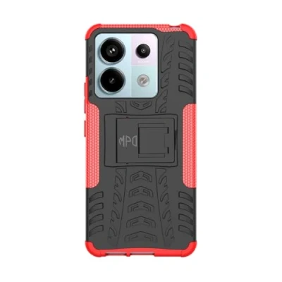 Abbildung von Max Power Digital Hülle für Xiaomi Redmi Note 13 Pro 5G Schutzhülle Bumper Handyhülle Case Cover Stoßfest Doppelschichter Outdoor Shock Absorption 360 Grad (Xiaomi 5G, Rot)