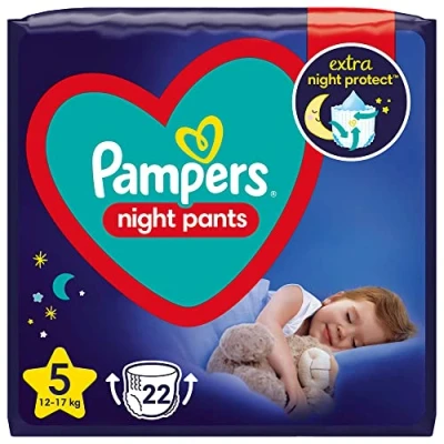 Abbildung von Pampers (Alte Version), Night Pants Windeln, Größe 5, 22 Stück, 12kg 17kg