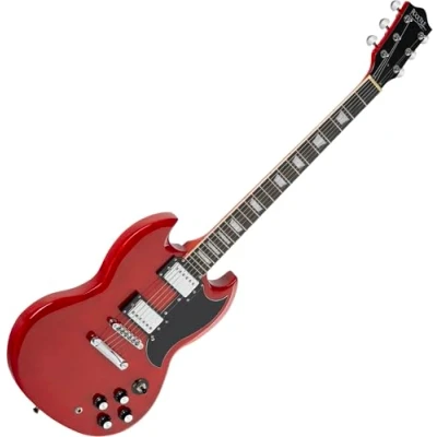 Abbildung von Rocktile E Gitarre Pro S Red elektrische Cherry, Double Cut, Rosenholz Griffbrett Lindenholz Korpus