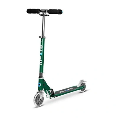 Abbildung von micro Sprite LED Kinder Kinderscooter Cityroller mit Rollen klappbar und Lenker höhenverstellbar ab 5 J. Tretroller in 6 Farben erhältlich (Forest Green)