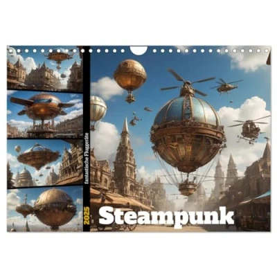 Abbildung von Steampunk fantastische Fluggeräte (Wandkalender 2025 DIN A4 quer), CALVENDO Monatskalender