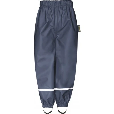 Abbildung von Playshoes Matschhose Regenlatzhose Fleece Futter Unisex Kinder Wind und wasserdichte Regenhose Regenbekleidung, marine Bundhose, 92