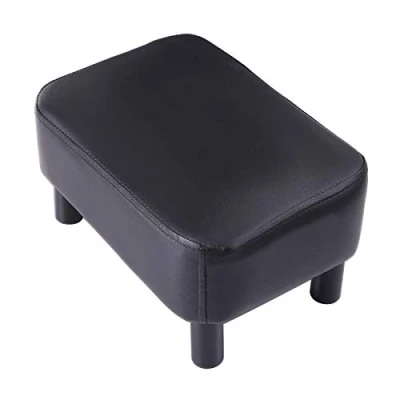 Abbildung von IBUYKE Fußhocker Ottoman Hocker Beinstütze Sitzhocker Eingangbank Rückenfreier Wohnzimmer Rechteckiger aus Kunstleder mit gepolstertem Sitz, Schwarz RF BD210