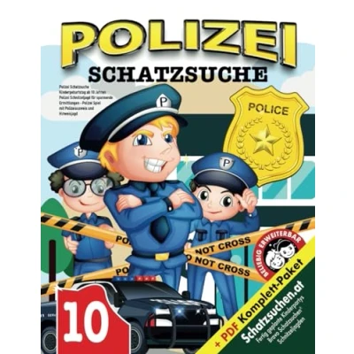 Abbildung von Polizei Schatzsuche Kindergeburtstag ab 10 Jahren: Schnitzeljagd für spannende Ermittlungen Spiel mit Polizeiausweis und Hinweisjagd (Bravo Schatzsuche)