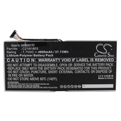 Abbildung von vhbw Akku kompatibel mit Asus Transformer 3 Pro T303, T303U, T303UA, T303UA 0053G6200U, 3G Tablet Pad (4900mAh, 7,7V, Li Polymer)