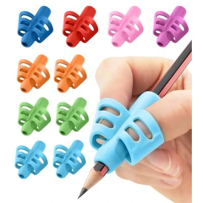 Abbildung von 10 Stück Stiftehalter Kinder Lernhilfe Griff Schreiben Lernstift Bleistift Griffe Stifthalter Schreibhilfe Haltung Kind (Mehrfarbig)