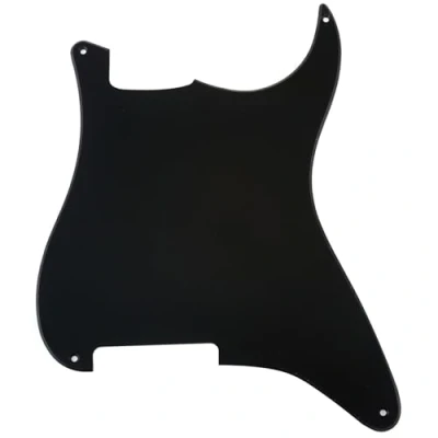 Abbildung von Musiclily 4 Löcher Gitarre Schlagbrett Rohmaterial ST Pickguard für Strat Style E Gitarre,1 lagig Mattschwarz
