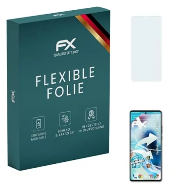 Abbildung von atFoliX Schutzfolie kompatibel mit Motorola Edge 30 Ultra Folie, ultraklare und flexible FX Displayschutzfolie (3X)