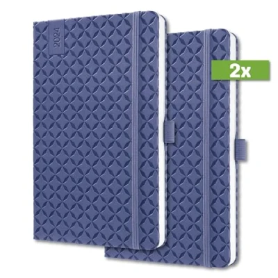 Abbildung von SIGEL J4101/2 Wochenkalender Jolie 2024, ca. A5, blau, Hardcover, Gummiband, Stiftschlaufe, Einstecktasche, 174 Seiten, aus nachhaltigem Papier, Terminplaner, 2 Stück