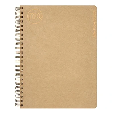 Abbildung von Nu Notebooks Kraft Range Manilla Spiralbindung, A4 Projektbuch, Schreibwaren Notizbücher, professioneller Notizblock, braun, 160 Seiten
