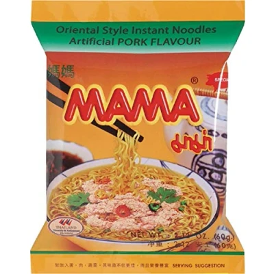 Abbildung von MAMA Instantnudeln mit Schweinefleischgeschmack Instantnudelsuppe orientalischer Art Authentisch thailändisch kochen 24 x 60 g